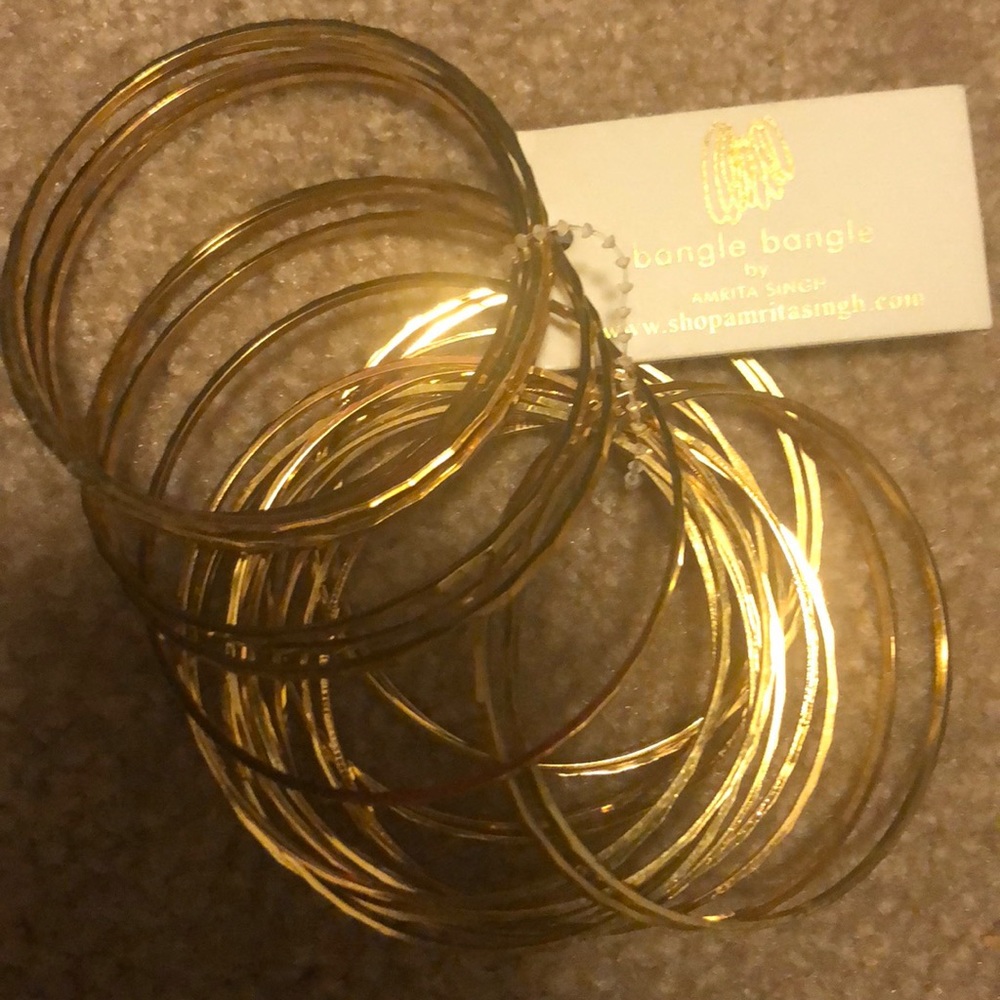 Amrita Singh 25 Gold Bangles Bracelet Set NWT